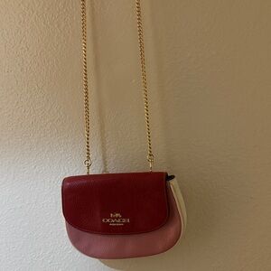 Coach Two-Tone Red and Pink Crossbody Bag